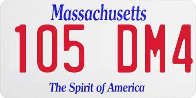 MA license plate 105DM4