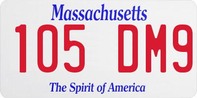 MA license plate 105DM9