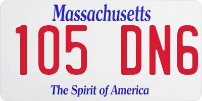 MA license plate 105DN6