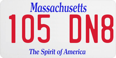 MA license plate 105DN8