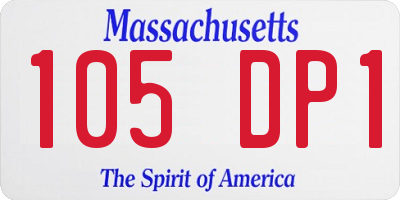 MA license plate 105DP1