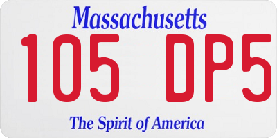 MA license plate 105DP5
