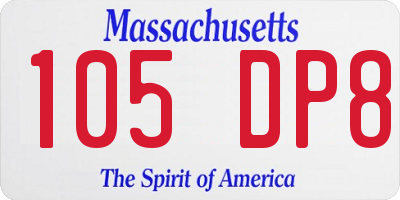 MA license plate 105DP8