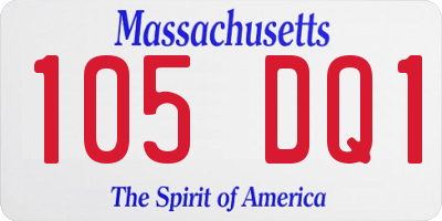 MA license plate 105DQ1
