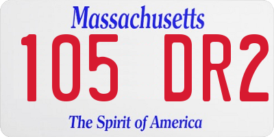 MA license plate 105DR2