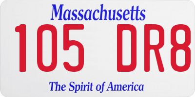 MA license plate 105DR8