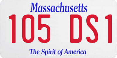 MA license plate 105DS1