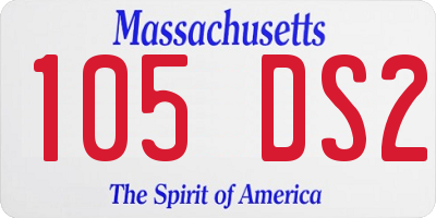 MA license plate 105DS2