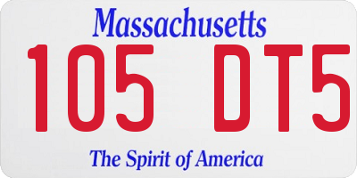 MA license plate 105DT5