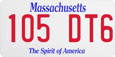 MA license plate 105DT6