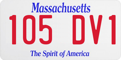 MA license plate 105DV1