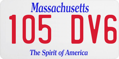 MA license plate 105DV6