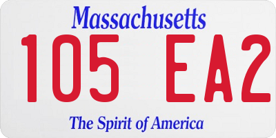 MA license plate 105EA2