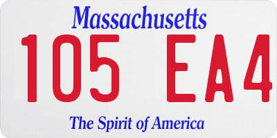 MA license plate 105EA4