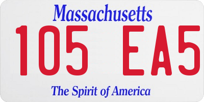 MA license plate 105EA5