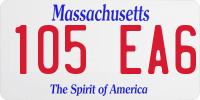 MA license plate 105EA6