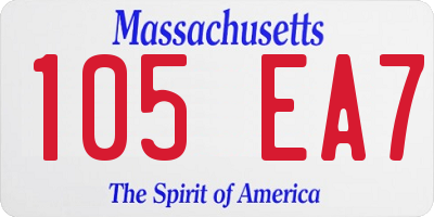 MA license plate 105EA7