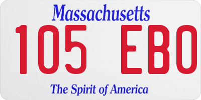 MA license plate 105EB0