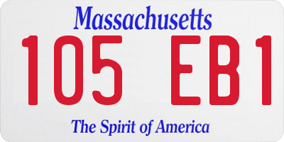MA license plate 105EB1