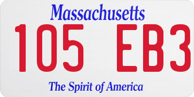 MA license plate 105EB3