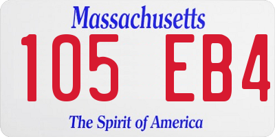 MA license plate 105EB4