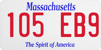 MA license plate 105EB9