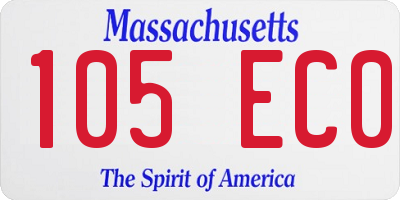 MA license plate 105EC0