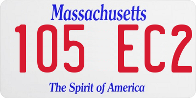 MA license plate 105EC2