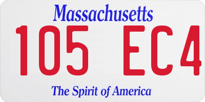 MA license plate 105EC4