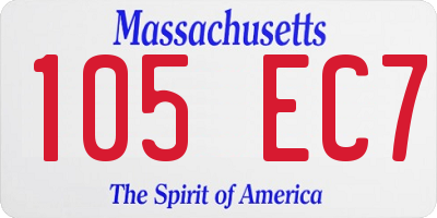 MA license plate 105EC7