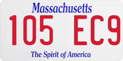 MA license plate 105EC9