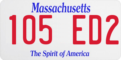 MA license plate 105ED2