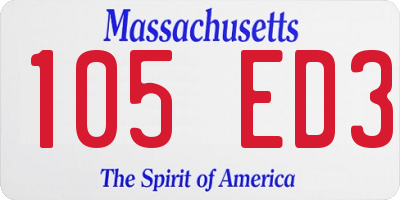 MA license plate 105ED3