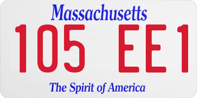 MA license plate 105EE1