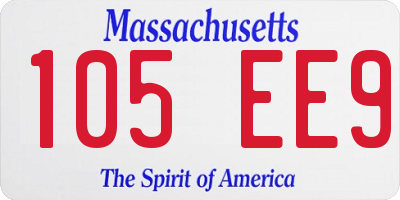 MA license plate 105EE9