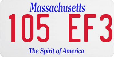 MA license plate 105EF3