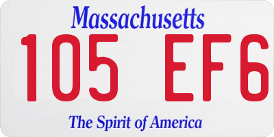 MA license plate 105EF6