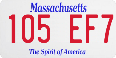 MA license plate 105EF7