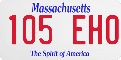 MA license plate 105EH0