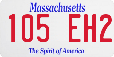 MA license plate 105EH2