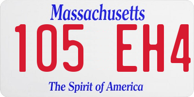 MA license plate 105EH4