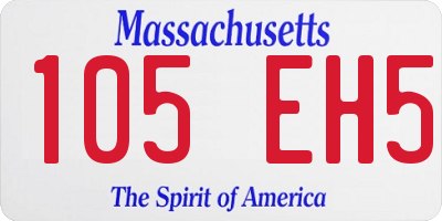 MA license plate 105EH5
