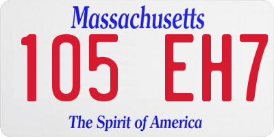 MA license plate 105EH7