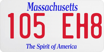 MA license plate 105EH8