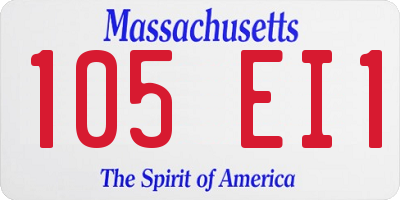 MA license plate 105EI1