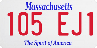 MA license plate 105EJ1