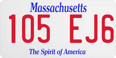 MA license plate 105EJ6