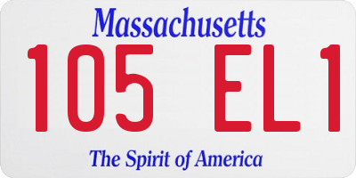 MA license plate 105EL1