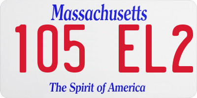 MA license plate 105EL2