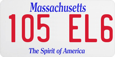 MA license plate 105EL6